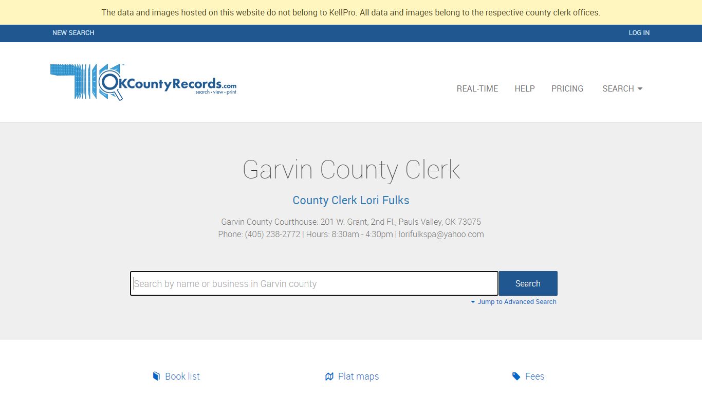 Garvin County | OKCountyRecords.com | County Clerk Public Land Records ...