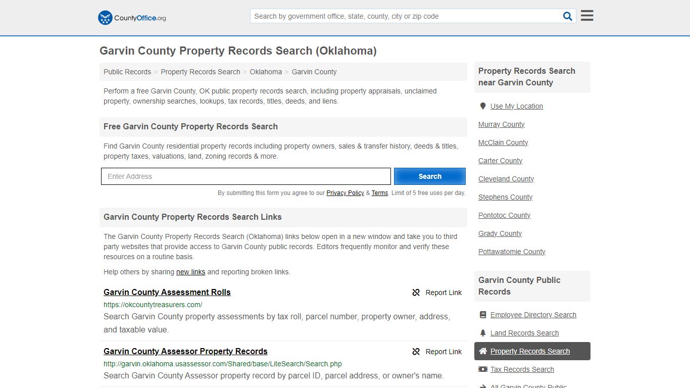 Garvin County Property Records Search (Oklahoma) - County Office