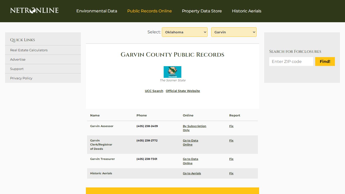 Garvin County Public Records - NETROnline.com